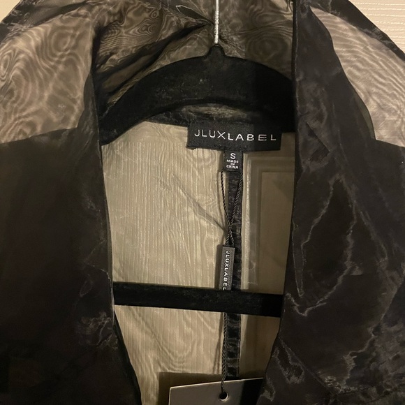 JLUXLABEL Cornwell Organza Black Sheer Style Dress Coat Sz. Small - Picture 7 of 8